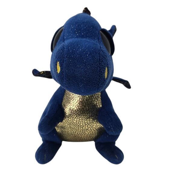 Ty Beanie Boo Saffire Dragon Plush Stuffed Animal Sparkle Blue Gold Wings 9" - Picture 3 of 8